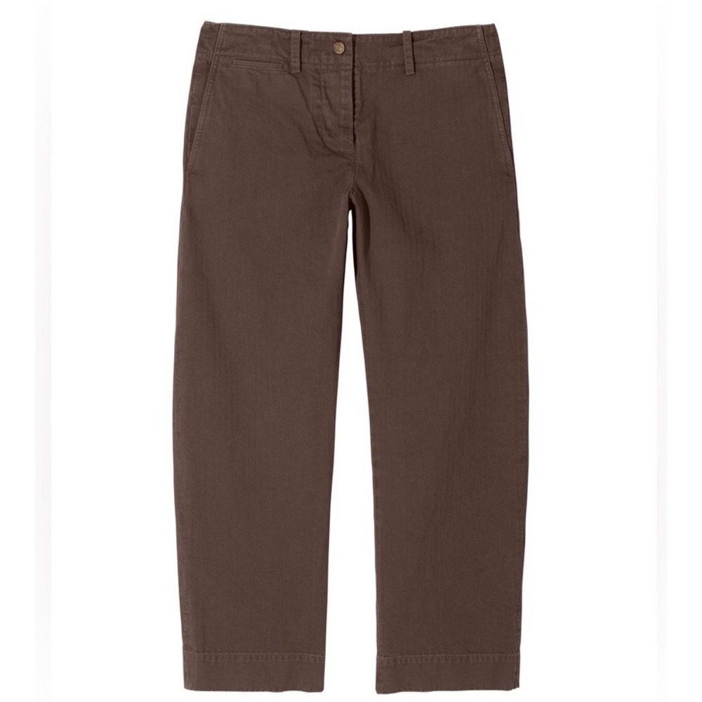 Nili Lotan Tomboy Pant Women 10 Brown Utility Wide Leg Chino Minimalist Designer